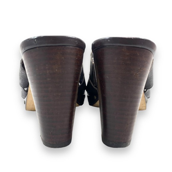 Vintage LIZ CLAIBORNE leather studded platform mules - Picture 4 of 12